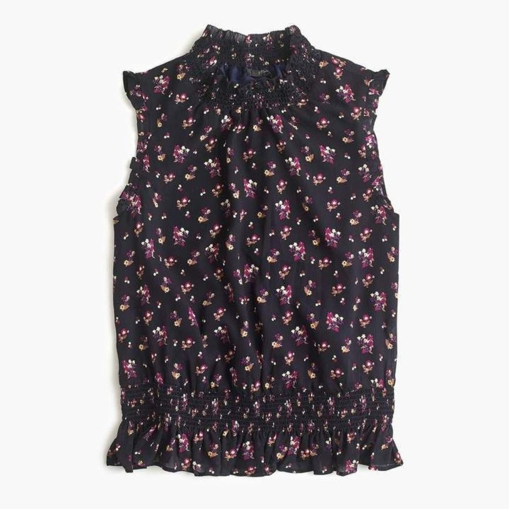 NWT J.CREW Ditsy Floral Smocked Top
